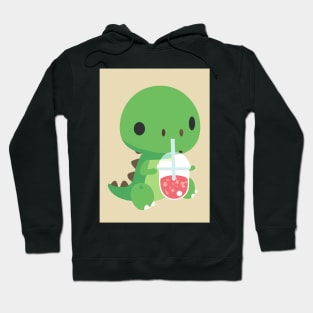 Cute Baby Dinosaur drinks Shake Hoodie